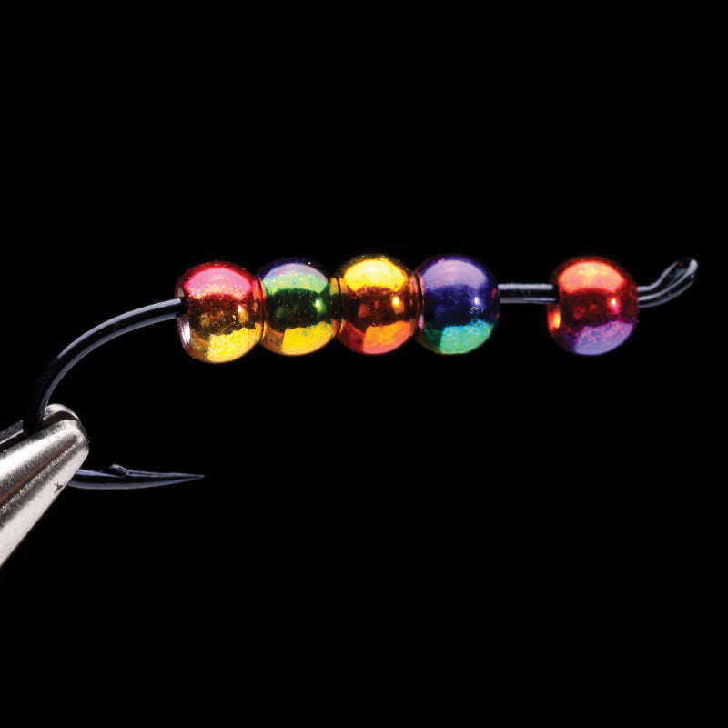 Hareline Multihued Rainbow Brass Beads 3/32 (2.4mm)