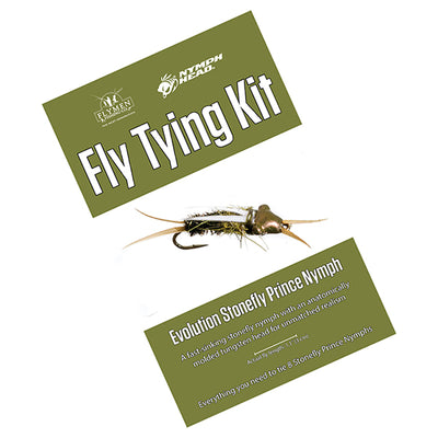 Pacific Fly Tying Kit with Tools, Materials in a Bag, Vise, Thread, Glue,  Torch 