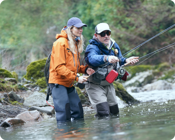 two people fishing